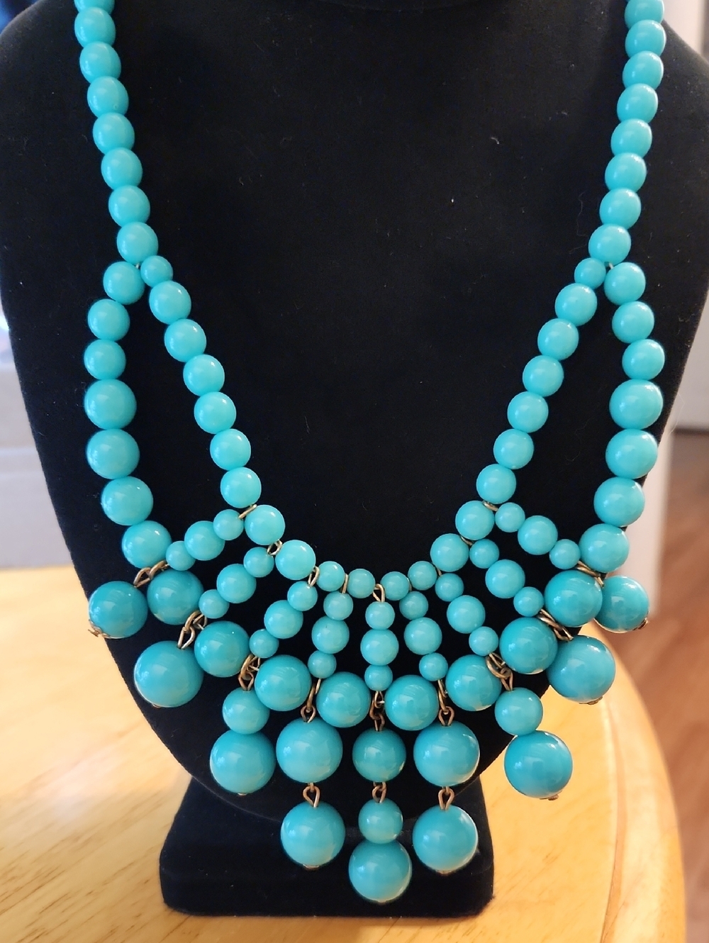 Vintage Turquoise Beaded Statement Necklace